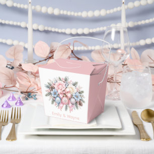 Pastel Pink Blue Christmas Wedding Favour Box