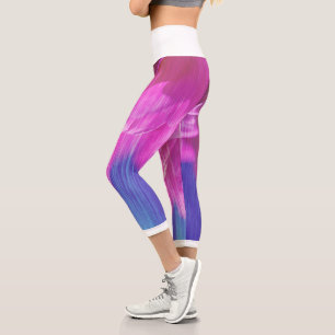 Pastel Pink Blue Flowers Petals Stylised Leggings