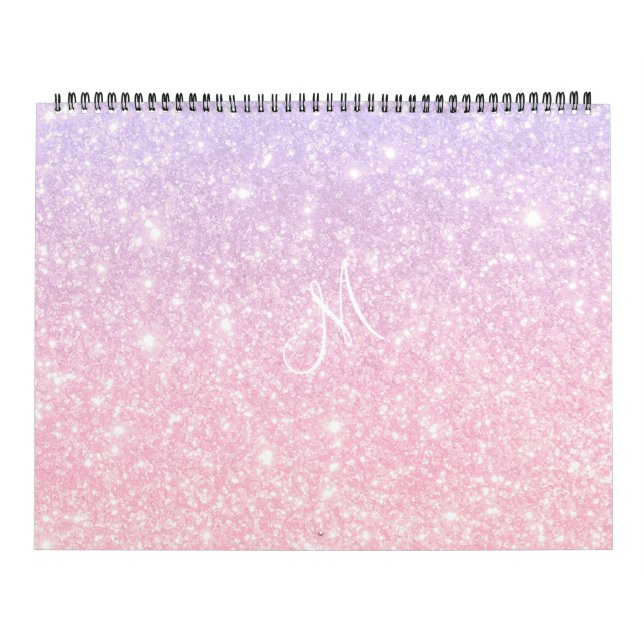 Pastel Pink Blue Glittery     Calendar (Cover)