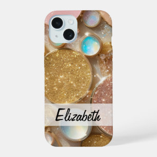 Pastel Pink, Blue, Gold & Silver Glitter iPhone 15 Case