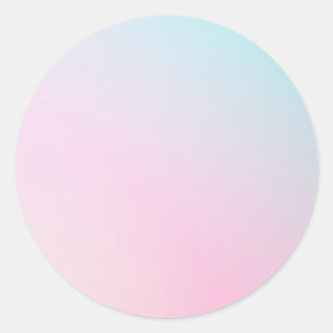 Pastel Pink Blue Gradient Custom Trendy Classic Round Sticker