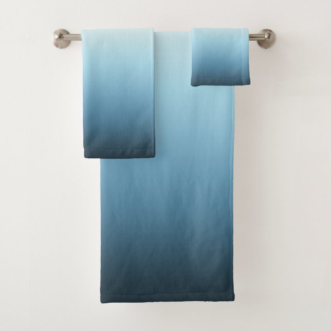 Pastel Pink & Blue Gradient Indigo Rose Ombre    Bath Towel Set (Insitu)