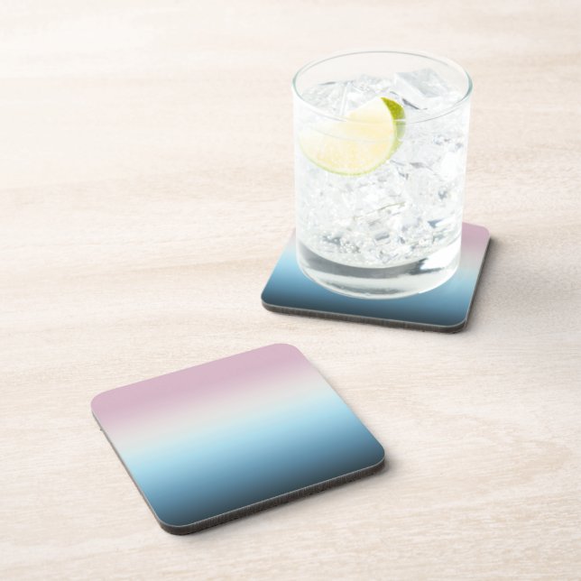 Pastel Pink & Blue Gradient Indigo Rose Ombre  Coaster (Right Side)