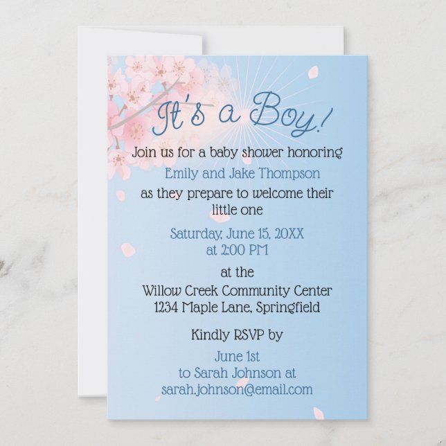Pastel Pink Blue Green Pregnant Baby Boy Shower Invitation (Front)