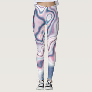 Pastel Pink Blue Marble Whispers Leggings