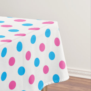 Pastel Pink Blue Polka Dot Pattern Tablecloth