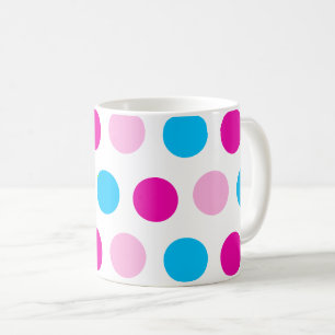 Pastel Pink Blue Polka Dots Coffee Mug
