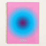 Pastel Pink & Blue Radial Ombre Gradient Custom Planner<br><div class="desc">Radial Gates Of Heaven Gradient. Colourful pastel pink to pale blue and purple violet gradient pattern. Magical,  optimistic,  playful,  vigourous and energetic graphic design.  A transition between soft pastel pink and purple and pale blue colours.  Visual effects. Modern,  trendy design.</div>