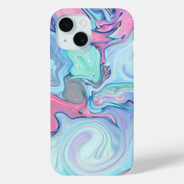 Pastel Pink & Blue Swirl | Abstract Case-Mate iPhone Case (Back)