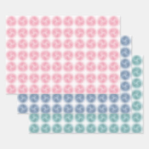 Pastel Pink Blue Teal Green Swirl Wrapping Paper Sheet