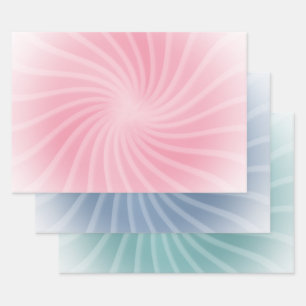 Pastel Pink Blue Teal Green Swirl Wrapping Paper Sheet