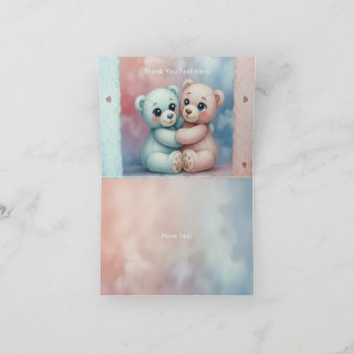 Pastel Pink & Blue Thank You Card