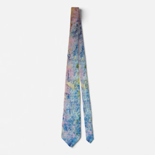 Pastel Pink Blue Yellow Textured Modern Abstract Tie