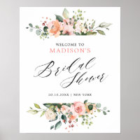 Pastel Pink Blush Rose Floral Bridal Shower