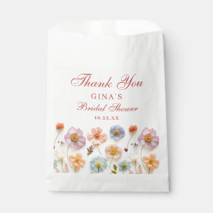 Pastel Pink Bohemian Wildflower Bridal Shower Favour Bag