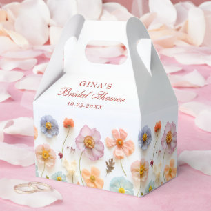 Pastel Pink Bohemian Wildflower Bridal Shower Favour Box