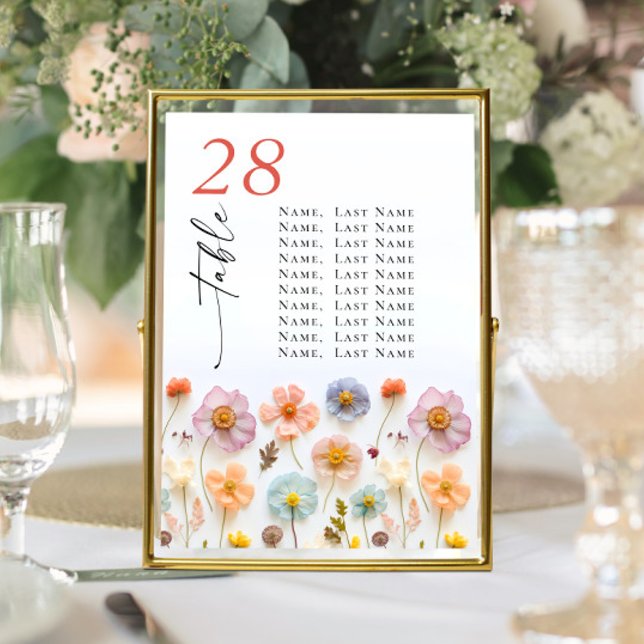 Pastel Pink Boho Wildflower Wedding Table Number (Creator Uploaded)