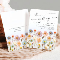 Pastel Pink Boho Wildflowers Floral Wedding