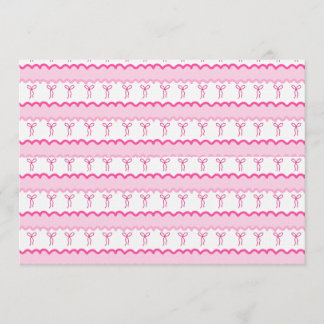 Pastel Pink Bow Seamless Pattern – Cute Aesthetic  Invitation