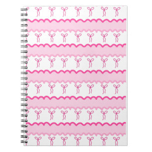 Pastel Pink Bow Seamless Pattern – Cute Aesthetic  Notebook