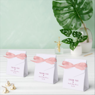 Pastel Pink Bow Thank You Baby Shower Favour Box