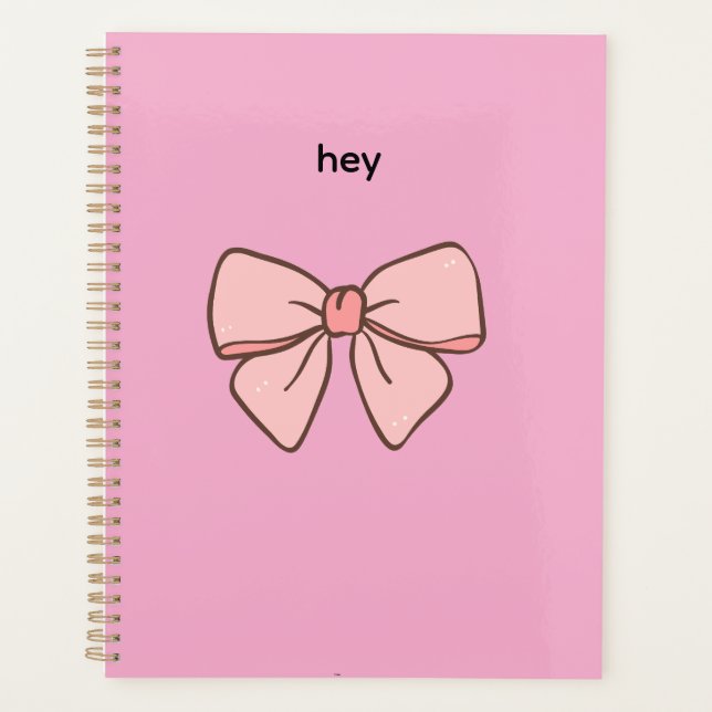 pastel pink bow tie planners (Front)