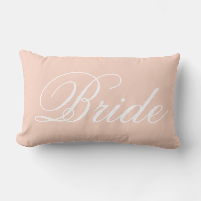 Pastel Pink Bride Throw Pillow (Front)
