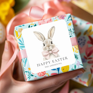 Pastel Pink Bunny Easter Sticker