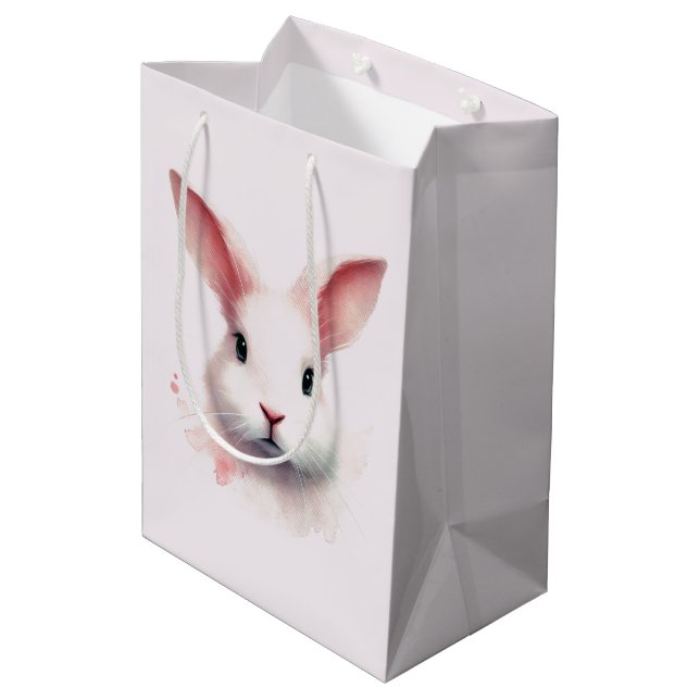 Pastel Pink Bunny Gift Bag (Back Angled)
