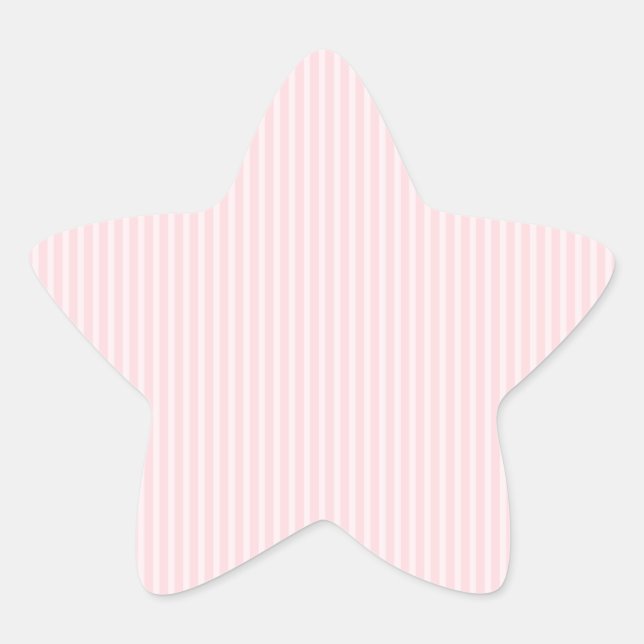 Pastel Pink Candy Stripes. Star Sticker (Front)