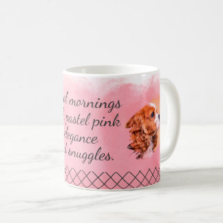 Pastel Pink Cavalier King Charles Spaniel Custom  Coffee Mug