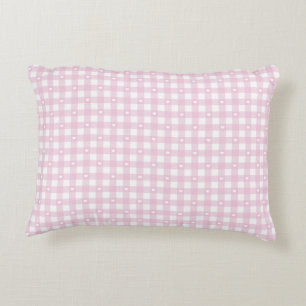 Pastel Pink Checks Decorative Cushion