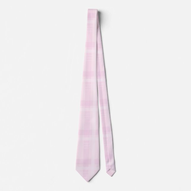 Pastel Pink Chequered Pattern | Soft & Aesthetic  Tie (Front)