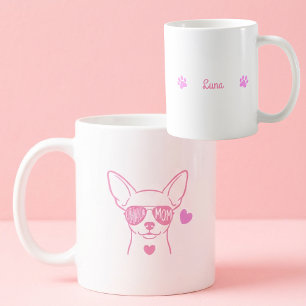 Pastel Pink Chihuahua Custom Name Dog Mum Mug