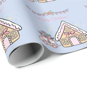 Pastel Pink Christmas Wrapping Paper