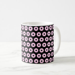 Pastel Pink Circles Simple Clean Black Coffee Mug