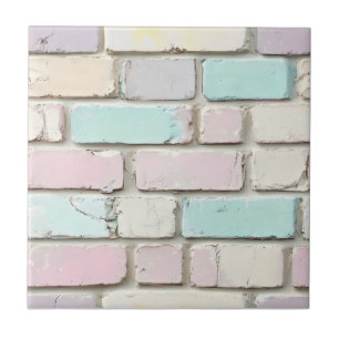 Pastel Pink Colour Brick Pattern Ceramic Tile