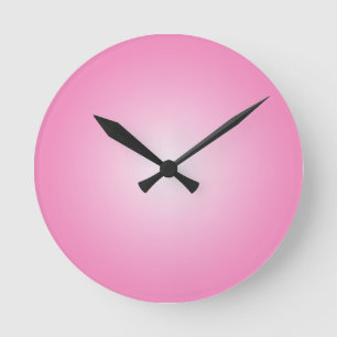 Pastel Pink Colours Abstract Blur Gradient Ombre Round Clock
