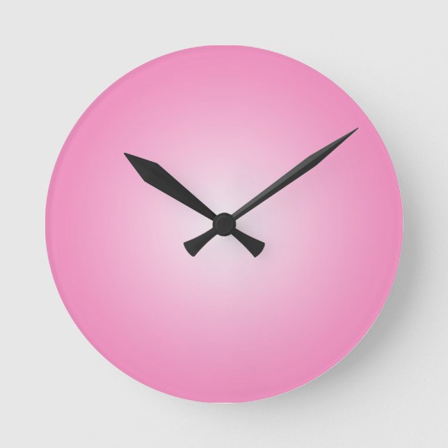 Pastel Pink Colours Abstract Blur Gradient Ombre Round Clock (Front)