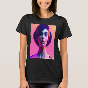 Pastel Pink Colours Multicolor Dynamic Woman Orang T-Shirt