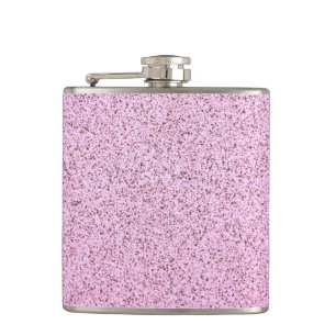 Pastel Pink Concrete Texture Hip Flask