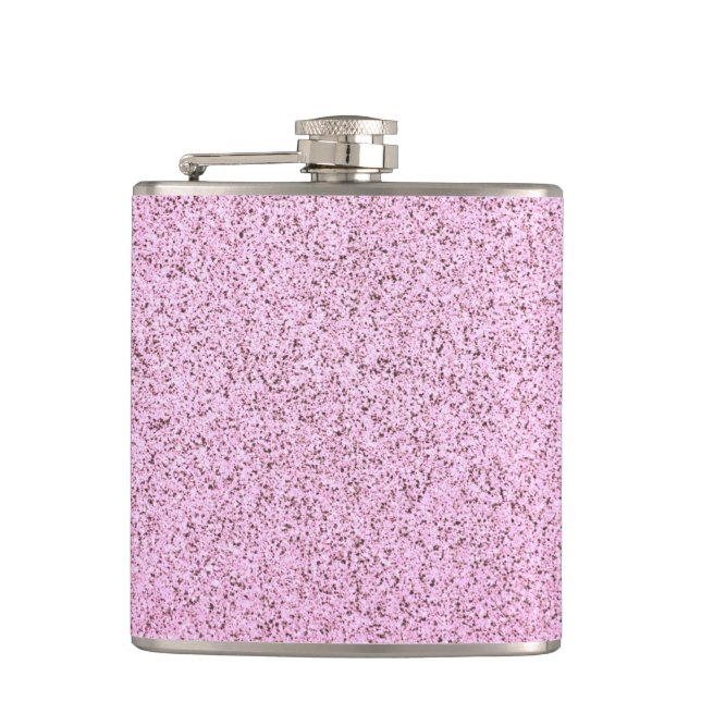Pastel Pink Concrete Texture Hip Flask (Front)
