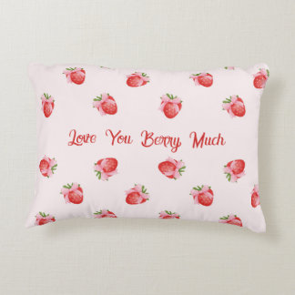 Pastel Pink Coquette Strawberry Personalised Decorative Cushion