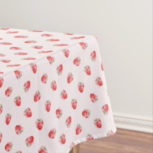 Pastel Pink Coquette Strawberry Personalised Tablecloth