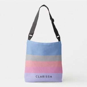 pastel pink coral grey blue purple color block crossbody bag