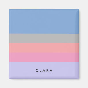 pastel pink coral grey blue purple colour block magnet