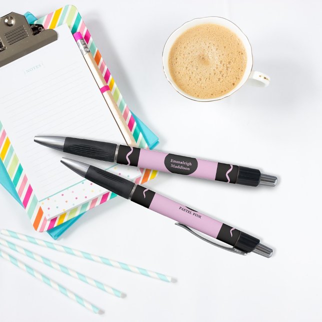 Pastel Pink Crayon Wrap Monogram Name (Creator Uploaded)