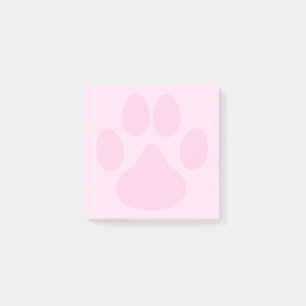 Pastel Pink Cute Animal Pawprint 3x3 Post-it Notes