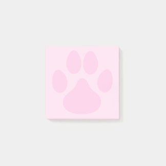 Pastel Pink Cute Animal Pawprint 3x3 Post-it Notes