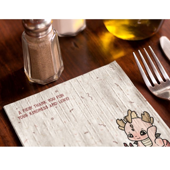 Pastel Pink Cute Cake Baby Dragon Napkin (Creator Uploaded)
